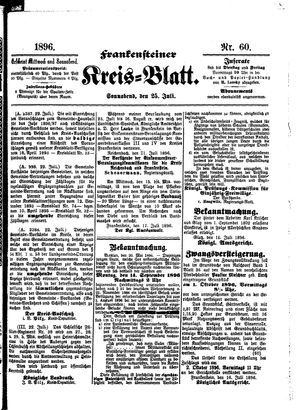 Frankensteiner Kreisblatt on Jul 25, 1896