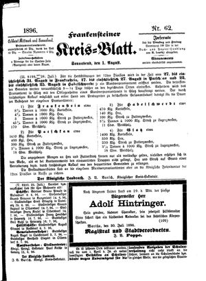 Frankensteiner Kreisblatt on Aug 1, 1896