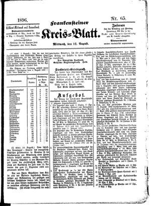 Frankensteiner Kreisblatt vom 12.08.1896