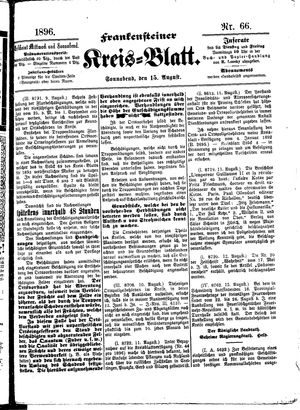 Frankensteiner Kreisblatt on Aug 15, 1896