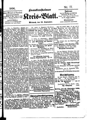 Frankensteiner Kreisblatt vom 23.09.1896