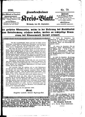 Frankensteiner Kreisblatt vom 30.09.1896