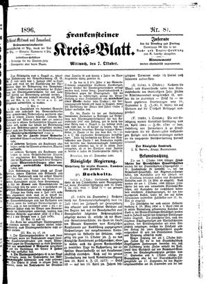 Frankensteiner Kreisblatt vom 07.10.1896