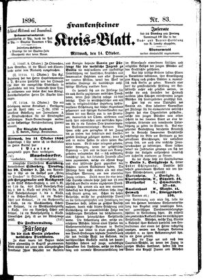 Frankensteiner Kreisblatt vom 14.10.1896