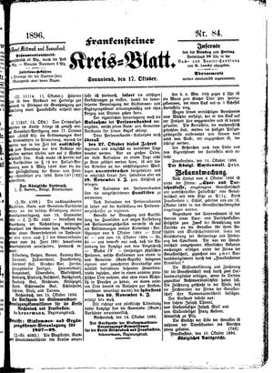 Frankensteiner Kreisblatt vom 17.10.1896
