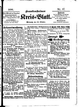 Frankensteiner Kreisblatt on Oct 28, 1896
