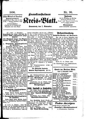 Frankensteiner Kreisblatt vom 07.11.1896