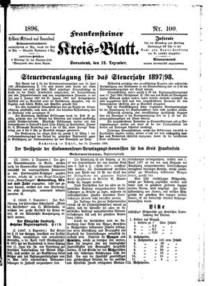 Frankensteiner Kreisblatt vom 12.12.1896