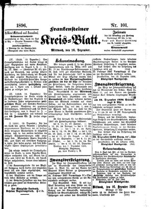 Frankensteiner Kreisblatt vom 16.12.1896