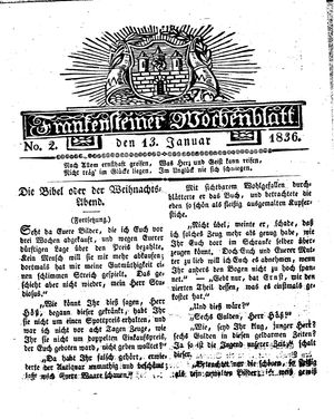 Frankensteiner Wochenblatt vom 13.01.1836