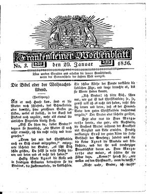 Frankensteiner Wochenblatt vom 20.01.1836