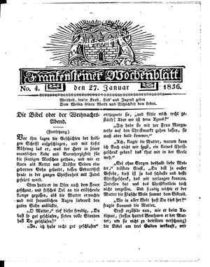 Frankensteiner Wochenblatt vom 27.01.1836