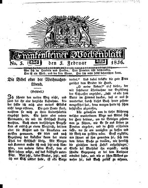 Frankensteiner Wochenblatt vom 03.02.1836