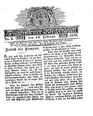 Frankensteiner Wochenblatt vom 10.02.1836