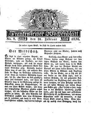 Frankensteiner Wochenblatt vom 24.02.1836