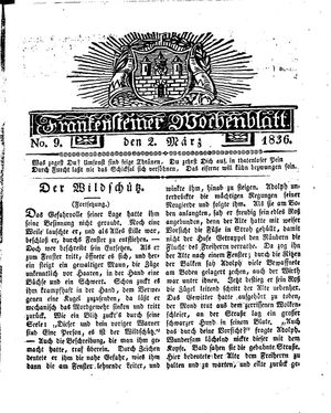 Frankensteiner Wochenblatt vom 02.03.1836
