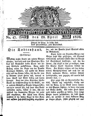 Frankensteiner Wochenblatt vom 28.04.1836