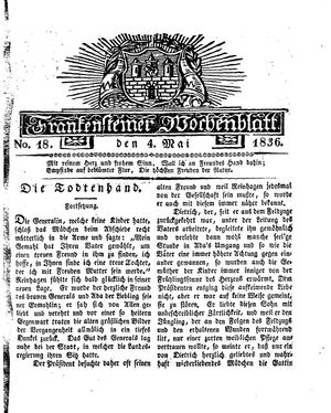 Frankensteiner Wochenblatt on May 4, 1836