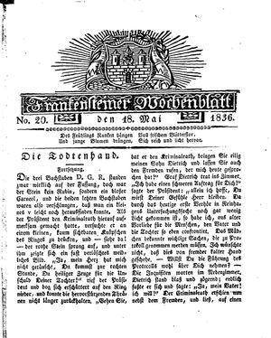Frankensteiner Wochenblatt vom 18.05.1836