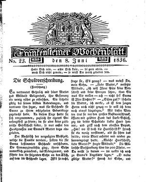 Frankensteiner Wochenblatt vom 08.06.1836