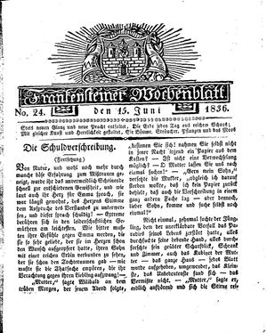 Frankensteiner Wochenblatt vom 15.06.1836