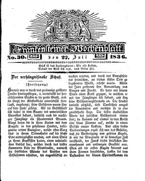 Frankensteiner Wochenblatt vom 27.07.1836