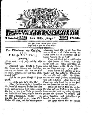 Frankensteiner Wochenblatt vom 31.08.1836