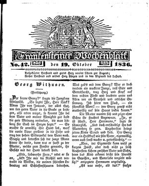 Frankensteiner Wochenblatt vom 19.10.1836