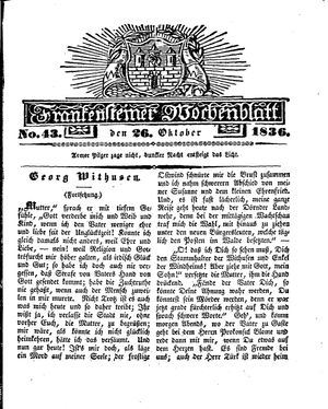 Frankensteiner Wochenblatt on Oct 26, 1836