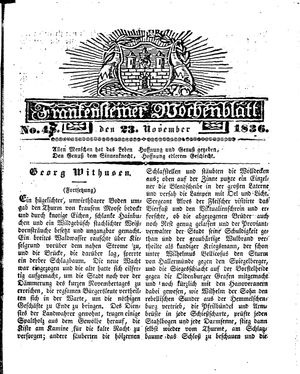 Frankensteiner Wochenblatt vom 23.11.1836