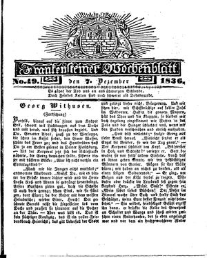 Frankensteiner Wochenblatt vom 07.12.1836