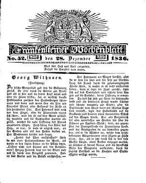 Frankensteiner Wochenblatt vom 28.12.1836