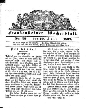 Frankensteiner Wochenblatt vom 19.07.1837