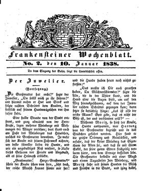Frankensteiner Wochenblatt vom 10.01.1838