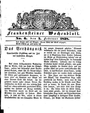 Frankensteiner Wochenblatt on Feb 7, 1838