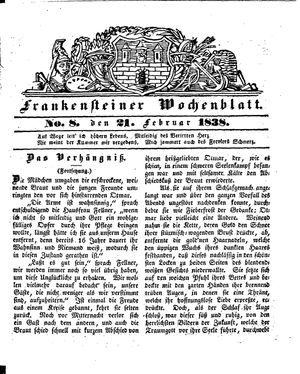 Frankensteiner Wochenblatt vom 21.02.1838