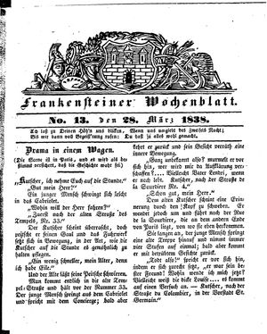 Frankensteiner Wochenblatt vom 28.03.1838