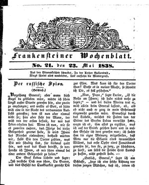 Frankensteiner Wochenblatt vom 23.05.1838