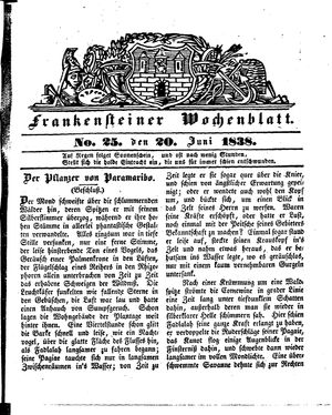 Frankensteiner Wochenblatt vom 20.06.1838