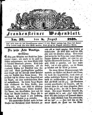 Frankensteiner Wochenblatt vom 08.08.1838