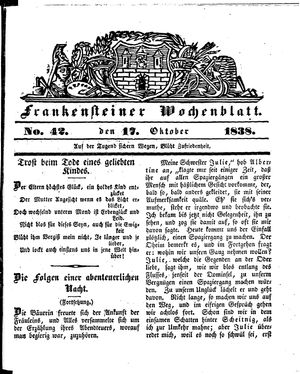 Frankensteiner Wochenblatt vom 17.10.1838