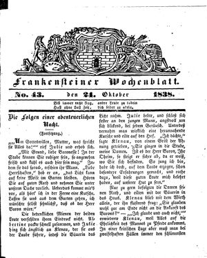 Frankensteiner Wochenblatt on Oct 24, 1838