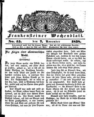 Frankensteiner Wochenblatt vom 07.11.1838
