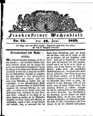 Frankensteiner Wochenblatt on Jun 19, 1839