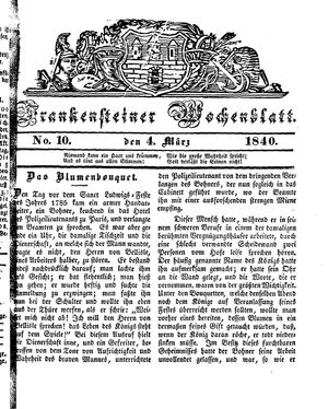 Frankensteiner Wochenblatt vom 04.03.1840