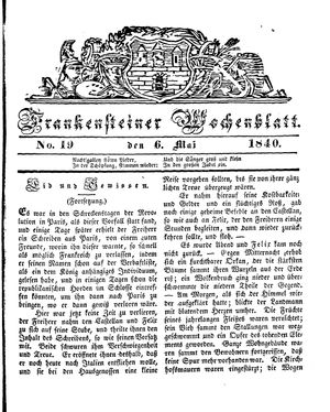 Frankensteiner Wochenblatt vom 06.05.1840