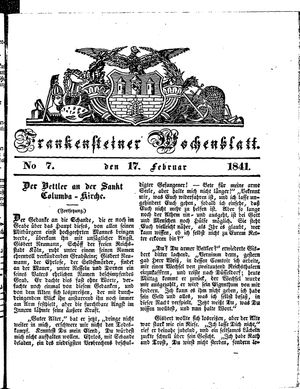 Frankensteiner Wochenblatt vom 17.02.1841