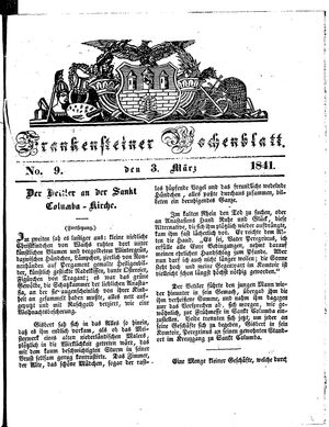 Frankensteiner Wochenblatt on Mar 3, 1841