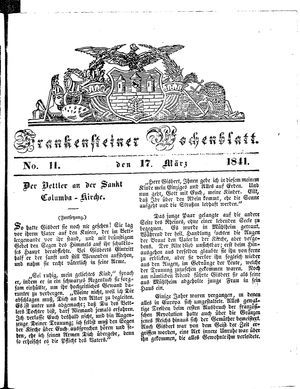 Frankensteiner Wochenblatt on Mar 17, 1841