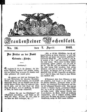 Frankensteiner Wochenblatt on Apr 7, 1841